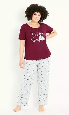 Buy Evans  Let Me Sleep   Pyjama Set, Plus Size 26/28 - BNWT • 15.99£