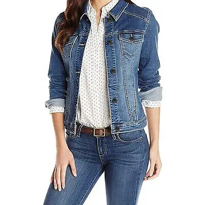 Buy Enzo Womens Denim Jacket Ladies Stretch Casual Button Up Classic Jeans Coat UK • 21.99£