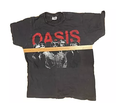 Buy Oasis T Shirt Vintage - RARE 90’s Original Oasis T Shirt Black Band • 49.99£
