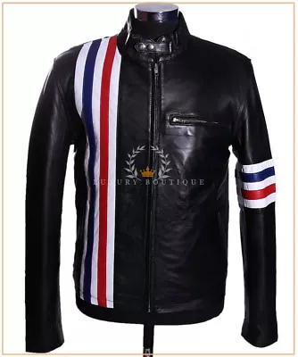 Buy Easy Rider Black Men's Biker Style Real Lambskin Leather Movie Fashion Jacket • 87.99£