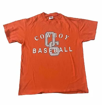 Buy Oklahoma State Baseball T-shirt Cowboy Orange Hanes Tag Size Large • 15£