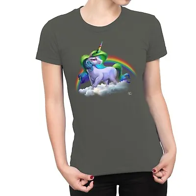 Buy 1Tee Womens Unicorn With Green Hair T-Shirt • 7.99£