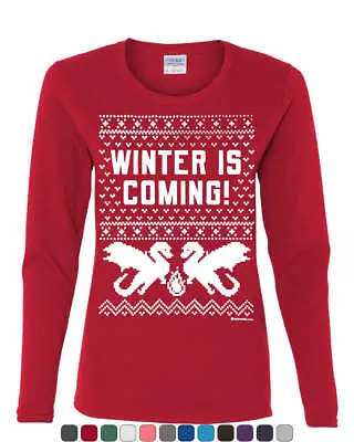 Buy Winter Is Coming Parody Women's Long Sleeve T-Shirt Ugly Sweatshirt • 26.41£
