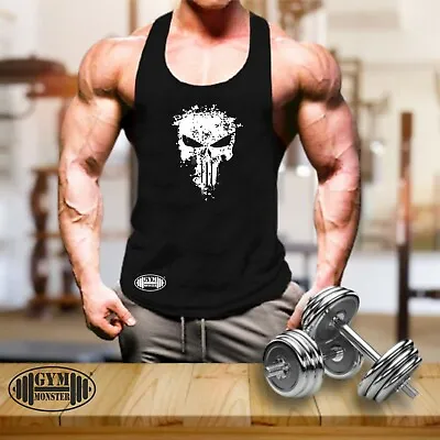 Buy Skull Vest Gym Clothing Bodybuilding Training Workout Exercise Fitness Tank Top • 11.99£