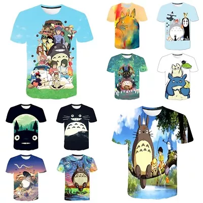 Buy Anime My Neighbour Totoro Kids Adults Short Sleeve T-Shirt Tee Summer Top Gift • 6.96£