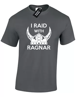 Buy I Raid With Ragnar Mens T Shirt Funny Vikings Valhalla Great Gift Idea New Top • 7.99£