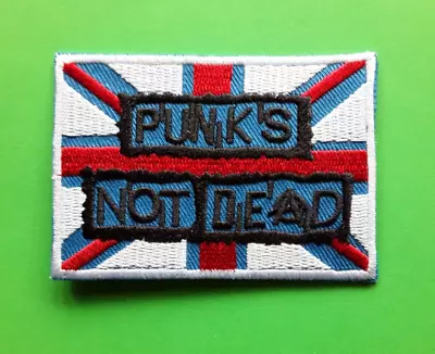 Buy PUNKS NOT DEAD UNION JACK FLAG PUNK ROCK MUSIC EMBROIDERED PATCHES X 2 • 3.69£
