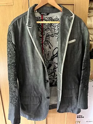 Buy Artful Dodger Death Of A Craftsman Blazer Jacket Embroidered Skull Size XL • 20£