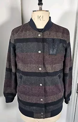Buy VANS Wool Bomber Jacket Men's Medium ~ Striped Varsity Style Embroidered • 40£