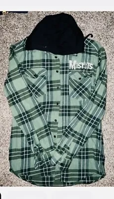 Buy MISFITS Live Nation Hoodie Flannel Long Sleeve Green Black MEDIUM • 36.85£