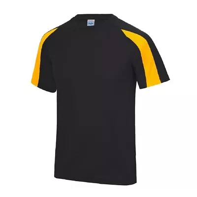Buy Just Cool Plain Polyester Breathable Wicking Athletic Sports Contrast T-Shirt • 10.99£