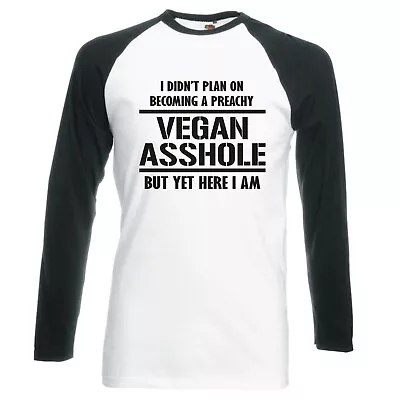 Buy Vegan  Preachy Vegan A**hole  Raglan Longsleeve Baseball T-shirt • 16.99£