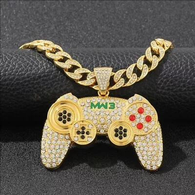 Buy Iced Out Hip-Hop Necklace Game Console Jewellery Crystal Controller • 11.99£