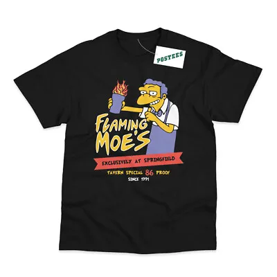 Buy Flaming Moe's Tavern Inspired By The Simpsons Direct To Garment Printed T-Shirt • 13.45£