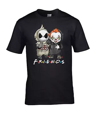 Buy Jack Skellington Pennywise Halloween T-Shirt, Friends Scary Pumpkin Unisex Top • 25.99£