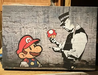 Buy Banksy Mario Bros Luigi Funny XMAS SWEATER Reproduction Wall Art 12x8 Canvas • 25.08£