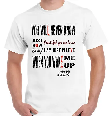 Buy ED SHEERAN LYRICS T-Shirt Inspired Mens Women Kids Song Music Gift T Shirts • 7.79£