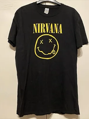 Buy Nirvana T Shirt Happy Face Smile Flower Sniffin Official Merch Kurt Cobain L • 12.99£