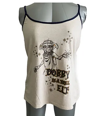 Buy Harry Potter Dobby Is A Free Elf Women’s Top Cream Cotton Shirt Size XL  • 14.36£