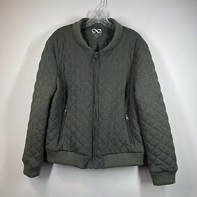 Buy Be Boundless Women’s Quilted Inslulated Lined Army Green Bomber Jacket Sz XL • 28.94£