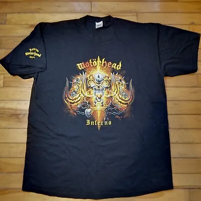 Buy Vintage Motorhead T Shirt  2004 Inferno + Sleeve Print * Size XL * Lemmy England • 34.75£