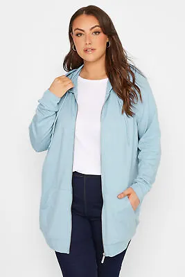 Buy Yours Curve Plus Size Light Blue Zip Through Hoodie • 29.99£