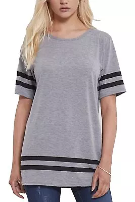 Buy Stripe Baseball Oversized Top Sports Pullover Womens T Shirts • 4.99£