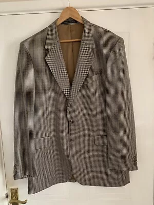 Buy M&S 100% Pure New Wool Beige Houndstooth Blazer Jacket Size 42 Long VGC • 25£