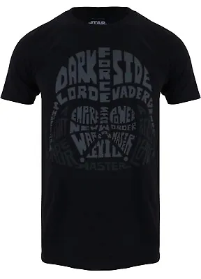 Buy Official Star Wars Mens XXL Darth Vader Text T-shirt Black  S - XXL • 13.49£