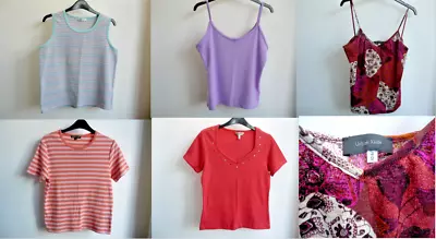 Buy Ladies Short/Long Sleeve T Shirts Vests Tops Sizes 10-20 XXL • 2.99£
