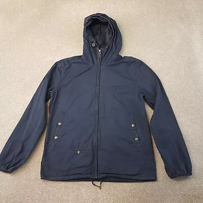 Buy Pretty Green Mens Jacket Medium Blue Navy Beckford Coat Zip Hooded Casuals Mod • 32.99£