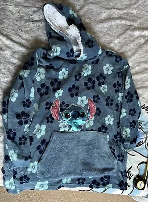 Buy Disney Stitch Flowers Fleece Oversized Hoodie Blanket - Preowned • 15£