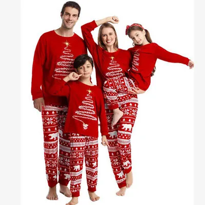 Buy Christmas Family Matching Pyjamas Adult Kids Nightwear Xmas Pajamas Pjs Set UK • 7.99£