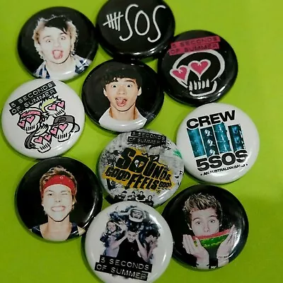 Buy 5SOS PIN BADGE BUTTONS - Five Seconds Of Summer - Band Merch Buttons - 25MM • 9.20£