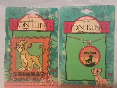 Buy VINTAGE 90's Disney Lion King Enamel Simba 16IN Necklace Vintage Gold Tone NEW! • 28.92£