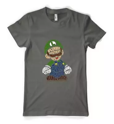 Buy Luigi Super Mario Bros Gaming Video Game Word Personalised Unisex Adults T Shirt • 14.49£