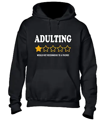 Buy Adulting 1 Star Hoody Hoodie Funny Design Joke Comedy Sarcastic Gift Top New • 16.99£