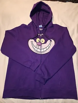 Buy Alice In Wonderland Cheshire Cat Zip Up Purple Hoodie Jacket XL NEW • 19.29£
