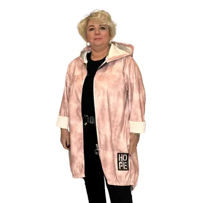 Buy Womens Coat Ladies Mottled Faux Leather Long Length Jacket Elastic Dipped Hem • 47£
