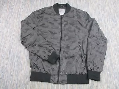 Buy Zara Man Jacket Adult Mens Medium Camoflage Rubber Coated Grey Bomber Style • 11.18£
