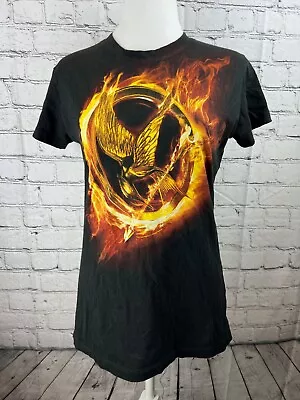 Buy Hunger Games T-Shirt Top Women's Black Graphic Print Short Sleeves Crew Neck • 9.63£