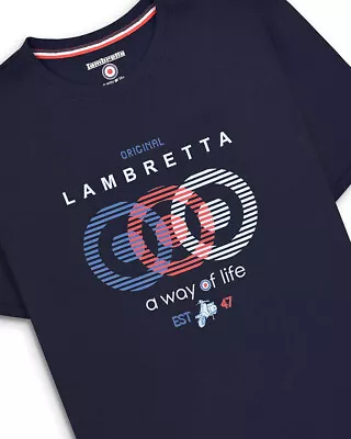 Buy Lambretta Mens Target Vision Classic Casual Smart Retro T-Shirt Sizes M To 4XL • 14.99£