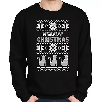 Buy 1Tee Mens Meowy Christmas - Cat Sweatshirt Jumper • 19.99£