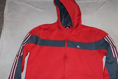 Buy Adidas Vintage 2002 Full Zip Hoodie Track Jacket Red Size Large L Adult N7 • 8.99£