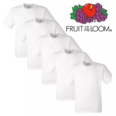 Buy Pack Of 1x 2x 3x 5x Fruit Of The Loom Boys Girls Kids White T-Shirts Uniform • 2.79£