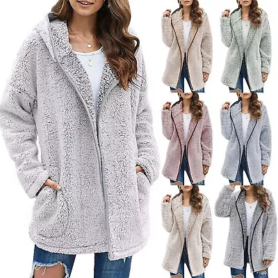 Buy Womens Warm Teddy Bear Fluffy Fleece Hoodies Zip Up Hooded Tops Coat Jumper • 24.80£