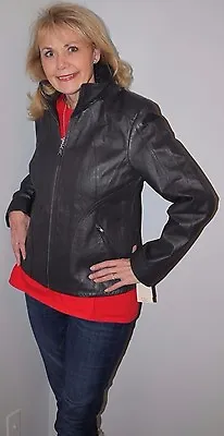 Buy NWT Ret. $190 Covington Genuine Pignappa Leather Jacket Charcoal Grey Zip Coat M • 89.99£