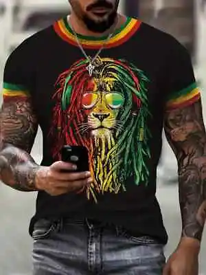 Buy DREADLOCK LION Mens T-Shirt Rasta JAMAICA Lion Of Judah Jah Bob Marley SIZE XL • 16.95£