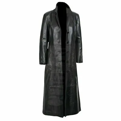Buy Women's Black Leather Trench Steampunk Matrix Terminator Winter Long Coat Jacket • 149.26£