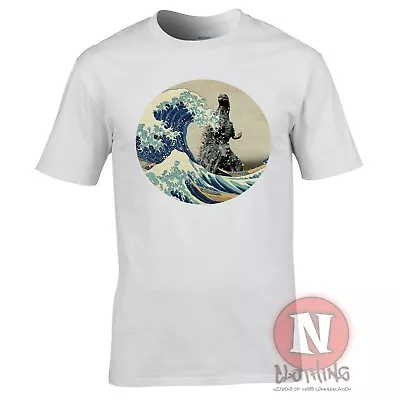 Buy Hokusai Great Wave Godzilla T-shirt Circle Aesthetic Japanese Vaporwave Art • 13.49£